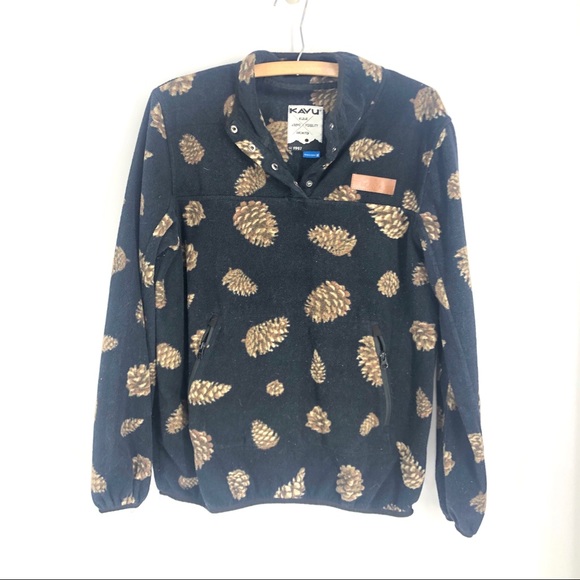 Kavu Sweaters - Kavu Cavanaugh Fleece Acorn Pullover Quarter Snap Button Size Medium